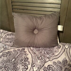 Gray Throw Pillow.
